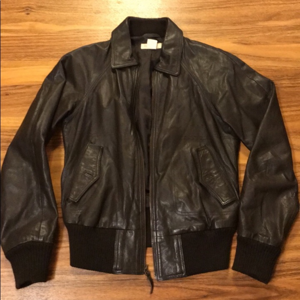 Brown leather jacket SMALL